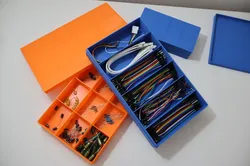 Customizable storage box with snap lid and custom dividers