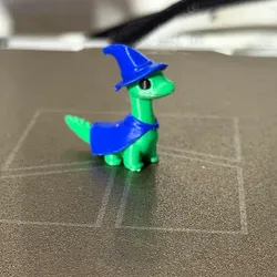 Fișiere pentru imprimante 3D | Fișier 3MF | cute wizard Brachiosaurus dino with hat and cape