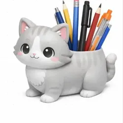 Home Decorations & Ornaments STL Descărcare - Cute Cat Container – Portaoggetti Decorativo Stampabile in 3 - Kuroku
