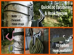 QuickLoc Carabiner and Hook System (print-in-place + molle compatible) V2