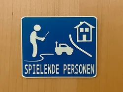 SPIELENDE PERSONEN Schild, Spielstraße 1:10 Scale RC Crawler Traffic Sign