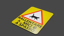 Cartello rallentare gatto