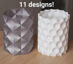 Geometric Pencil Pot Series: 11 Designs (Vase Mode and Sturdy Variants)