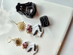 Polymer clay cutter | flower crown ghost with micro bat cutter