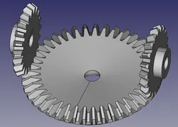 Demonstration Bevel Gears (2 to 1 Ring to Pinion Ratio)