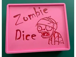 Zombie Dice Box, Dice Tray, and Tokens