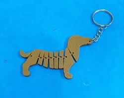 Articulated dachshund keychain