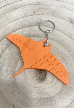 Articulated Manta Ray Keychain