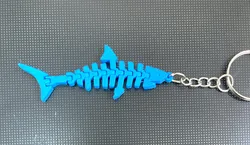 Articulated shark keychain