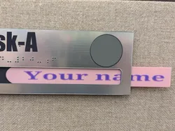 Replacement name plate for office cubicle