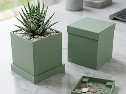 3D printer bestanden | 3MF | Modular Cube Planter and Storage Box | Dual Function