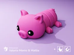 Cute Flexi Pets Pig (Keychain & Magnet)