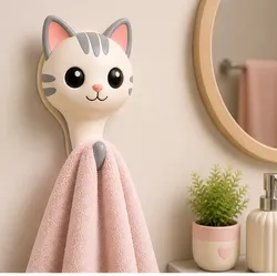 Home Decorations & Ornaments STL indir - Cute Cat Hook - ALIX3D