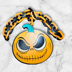 Jack Skellington Halloween Pumpkin Emblem Chain Link