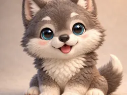 Bébé loup mignon