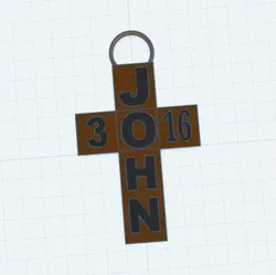 Fișiere pentru imprimante 3D | Fișier 3MF | John 3:16 keychain