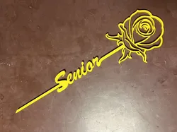 Kytka, růží s napisem senior
