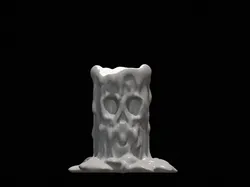 Skull wax candle