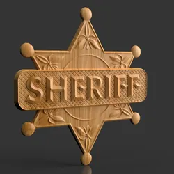 Badges & Coins STL indir - SHERIFF emblem - Ha333aP