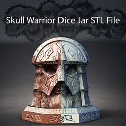 Halloween Fantasy Skull Warrior Dice Jar - 3D Printer STL File