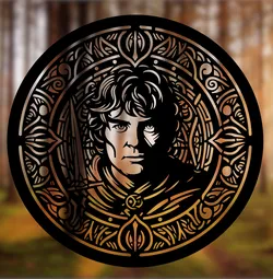 Samwise Mandala Art – 2D Geometric Wall Art (Stained Glass Style)