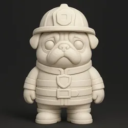 Characters & Creatures STL Descărcare - Firefighter Pug - Meta Mystery