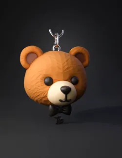 Faça um chaveiro sem as correntes cabeça de urso com uma gravatinha bo