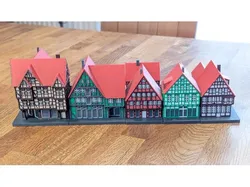 Five Medieval City Houses for RPG, Model Railway, Diorama