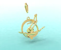 Gymnastics clubs pendant 3D Print Model in Pendants 556573