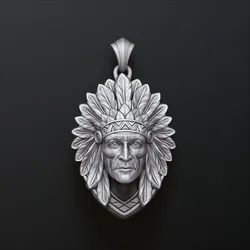 Native Indian Pendant 3D print model 3D Print Model in Pendants 557338