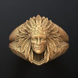 Native Indian Ring v2 3D print model 3D Print Model in Rings 557736