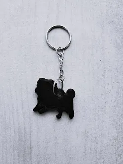 Pug keychain 3D Print Model in Keychains 557792