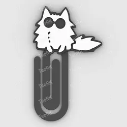 Stationery & Learning Tools STL Download - kitten with black glasses - Paper clip - bookmark - STL fileby TeoRk