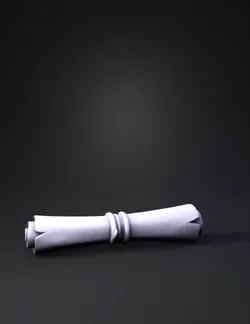 two rolled scroll like cylinders with rope bindings in beige bone tone