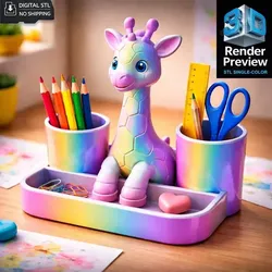 Home Decorations & Ornaments STL تنزيل - Giraffe Organizer STL – Pencil Holder - MegaPrintSTL