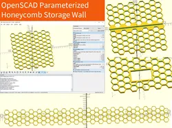 OpenSCAD Parameterized Honeycomb Storage Wall