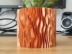 Parametric Copper Waves Plant pot and Planter - Vase mode design