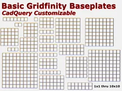 Basic Gridfinity Baseplates (CadQuery Customizable)