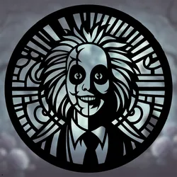 Beetlejuice Mandala Art – 2D Wall Art (Stained Glass Style)