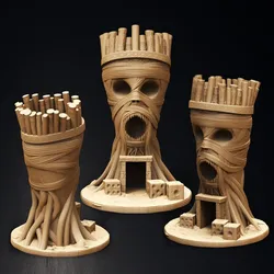 Haunted Fantasy Mummy Themed Mummy Root Dice Tower - 3D Printer STL File