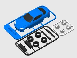 Mazda RX-8 kit card with rotating wheels
