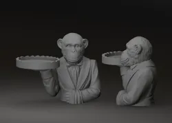 Monkey Ape Butler Bust | Serving Tray | Ring Holder