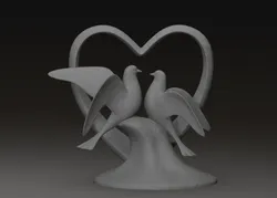 Wedding Cake Topper | Dove with Heart