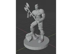 Half-orc barbarian dnd mini