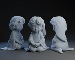 Nativity Cut: Young Contemplating Girl