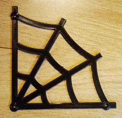 Web-themed corner/holder for acryllic sheet window panels