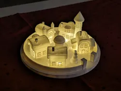 Christmas elf town LED lamp with battery compartment