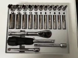 Halfords Advanced 1/4" ratchet set gridfinity bin