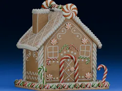 Christmas Candy Cane Gingerbread House