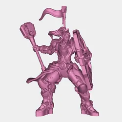 Characters & Creatures STL Download - Brigitte Overwatch Figureby Zombz